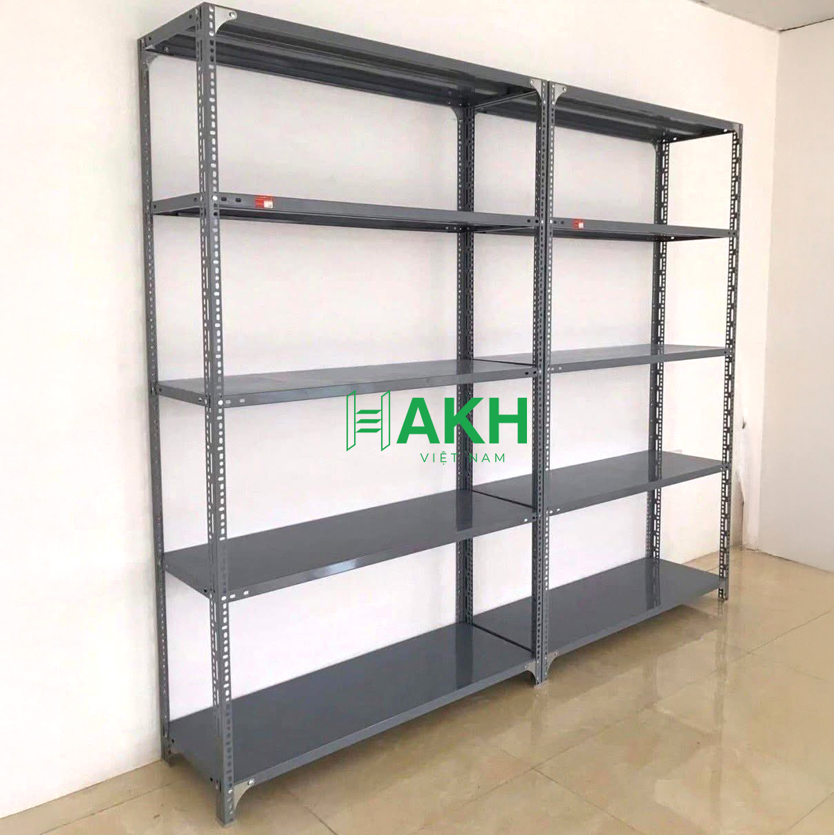 kệ sắt v lỗ 5 tầng dài 1.2m x rộng 0.3m x cao 2m x 5 tầng