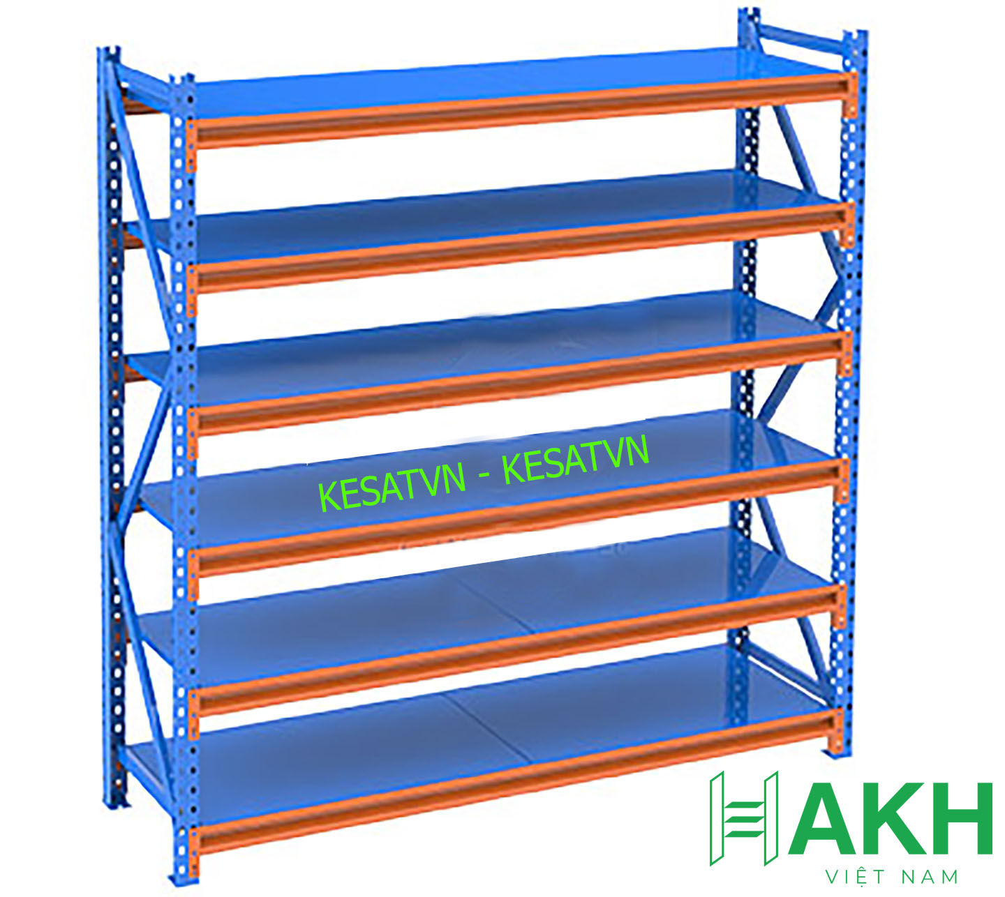 Kệ trung tải 6 tầng để chứa hàng trong kho chịu tải 200-800kg/Tầng