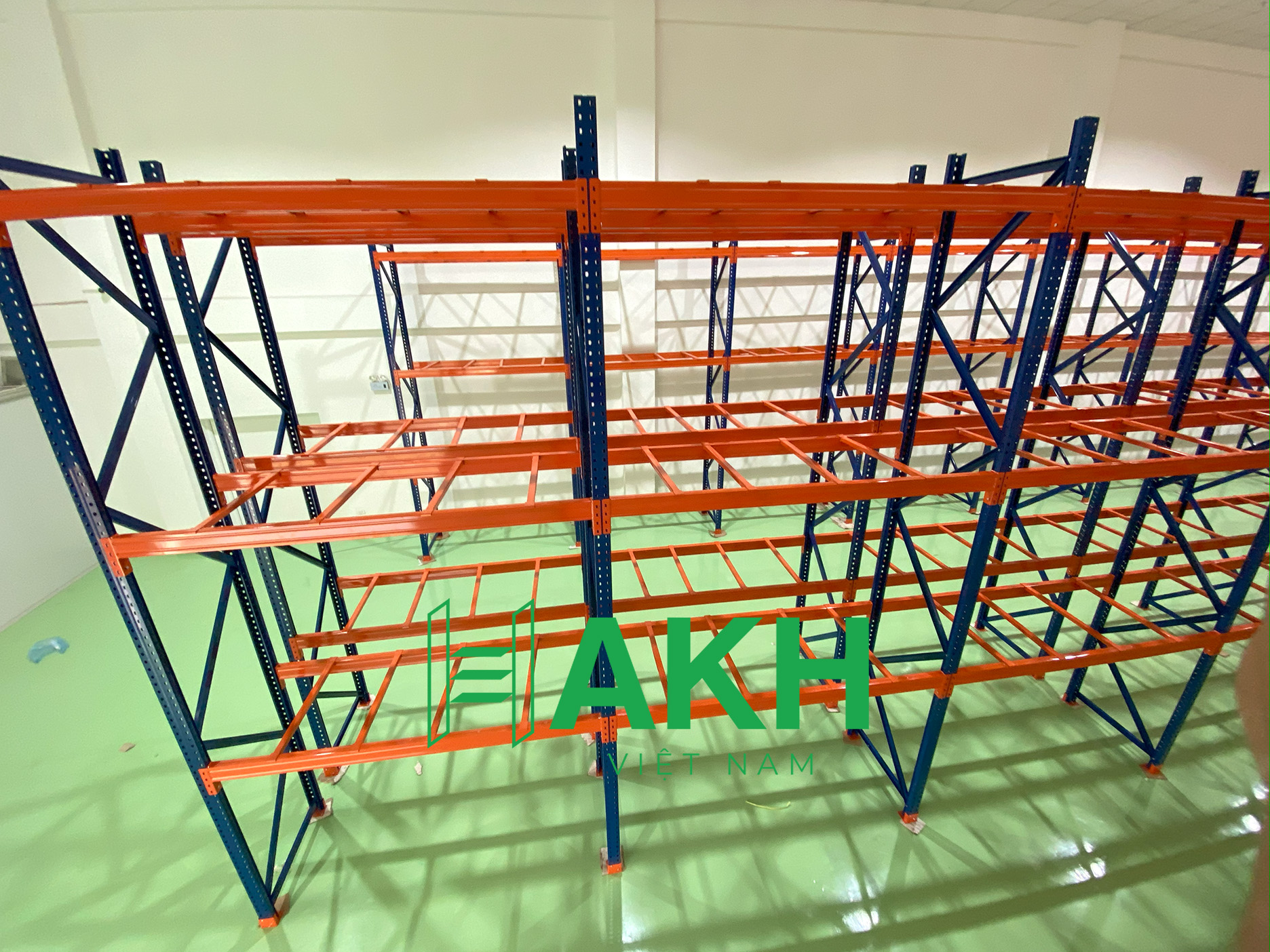 Dự kệ công nghiêp chứa pallet để trong kho nguyên liệu được phẩm BigFA - Phân Kho 1