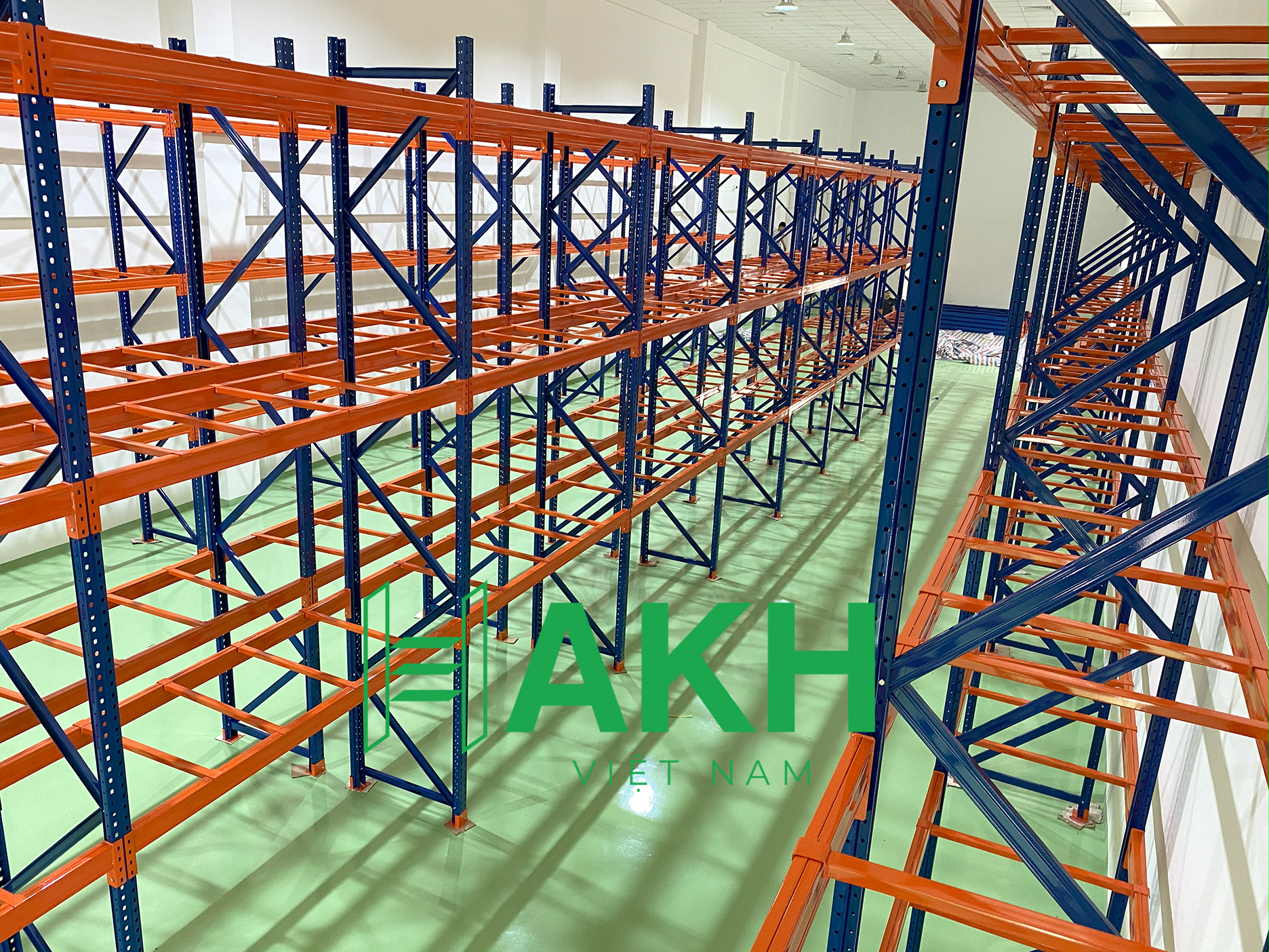 Dự kệ công nghiêp chứa pallet để trong kho nguyên liệu được phẩm BigFA - Phân Kho 1