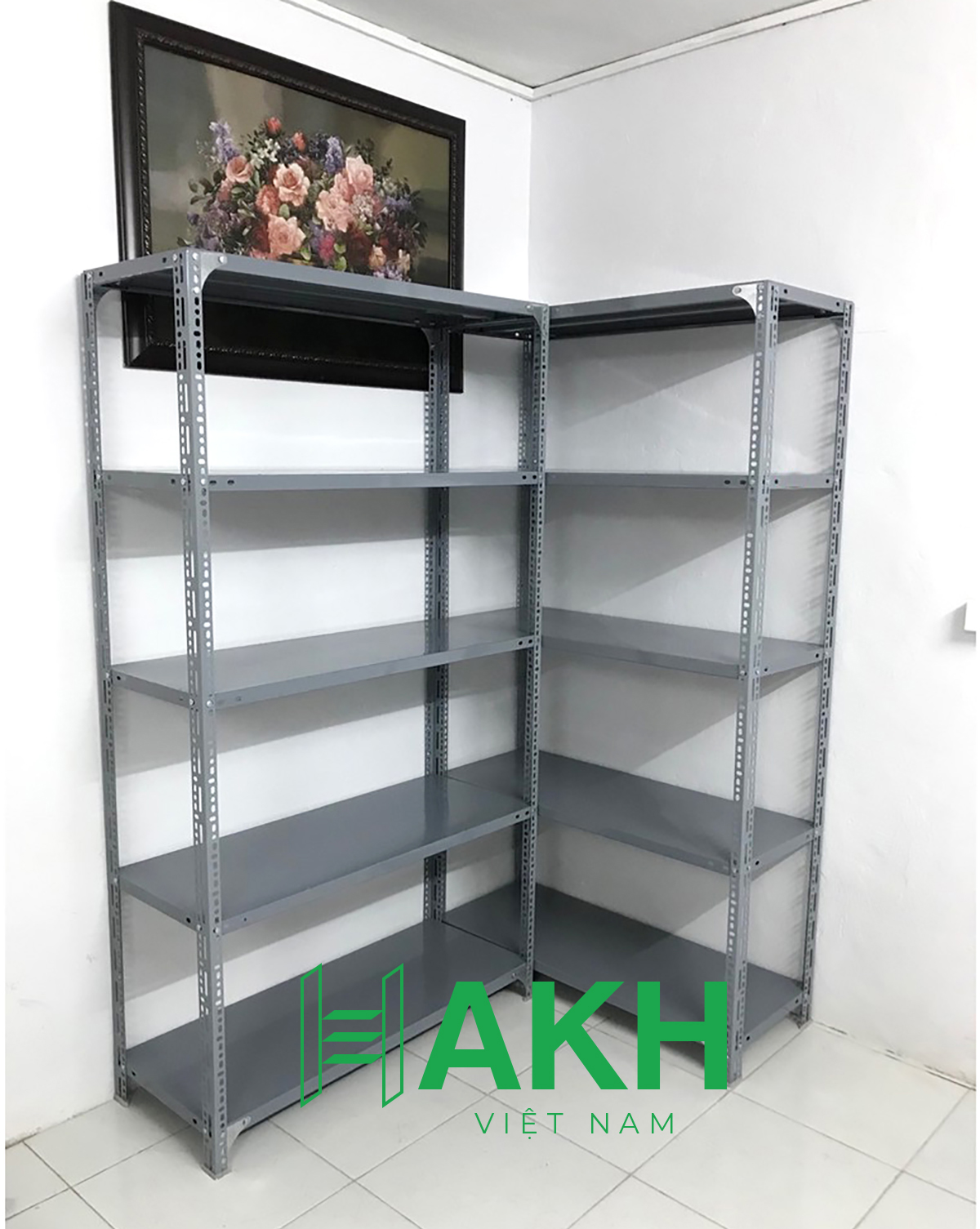 Kệ sắt v lỗ 5 tầng lắp ghép đa năng